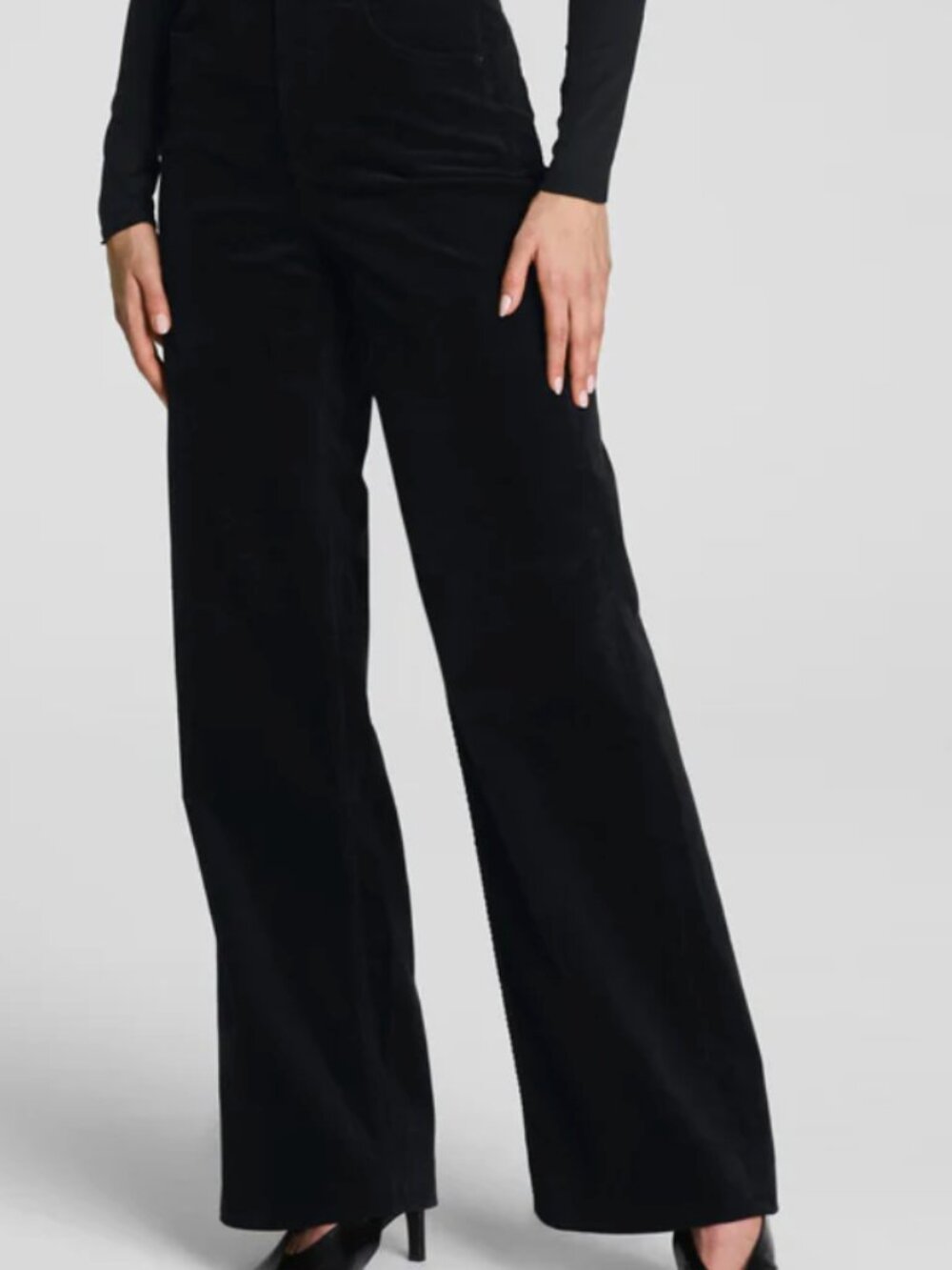Spanx black wide leg corduroy jeans